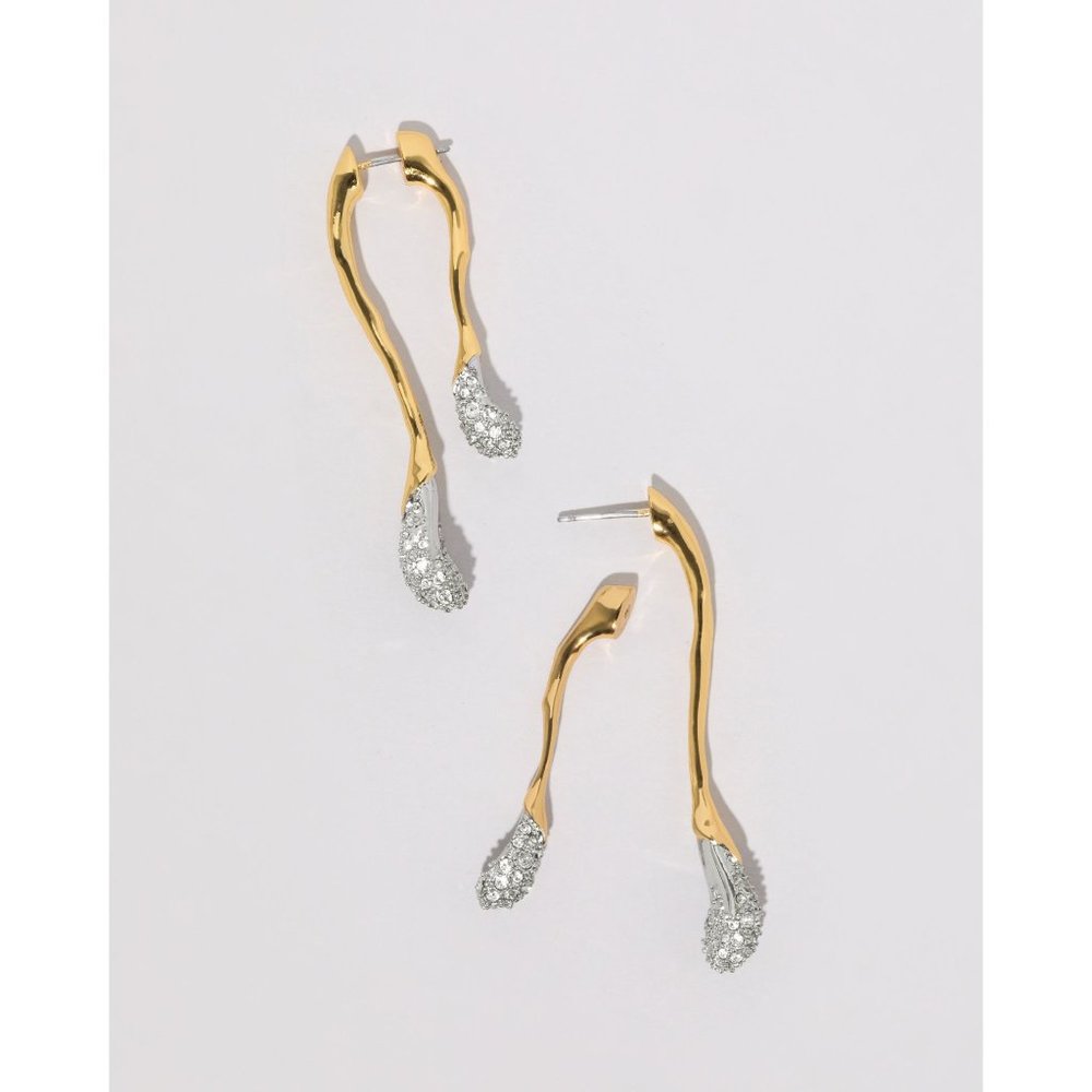 Alexis Bittar Solanales Crystal Front Back Double Drop Earring- Gold-406… - Picture 11 of 13